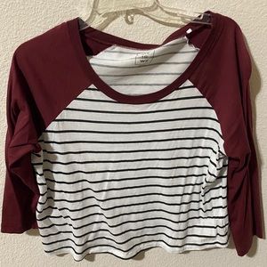 Cropped striped tee
